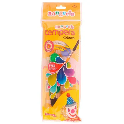 Rangeela Tempera Colours 36 ml (12 Shades) + 1 Brush free)